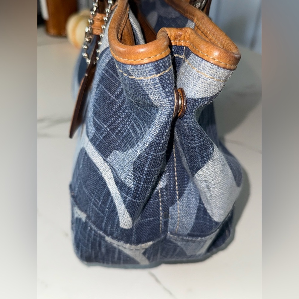 Coach Denim Signature Mini Tote Shoulder Bag #F12195 Rare Vintage - Picture 6 of 17